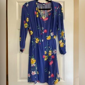 Old Navy Blue Floral Long Sleeve Dress